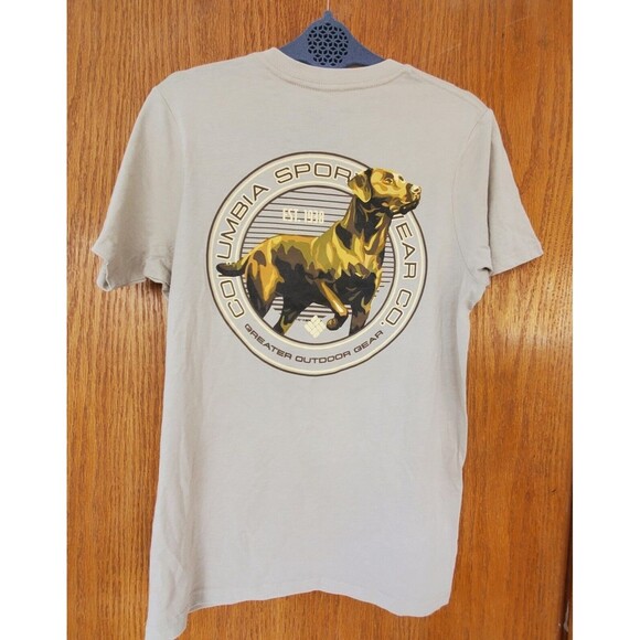 Columbia T-shirt Lab Dog Tee Cream Men's Size Small NWT - Picture 1 of 12